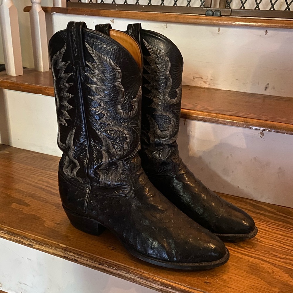11 1/2 D Tony Lama full quill ostrich boots